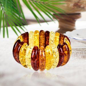 V3 Jewelry Multi Color Amber Stretch Bracelet